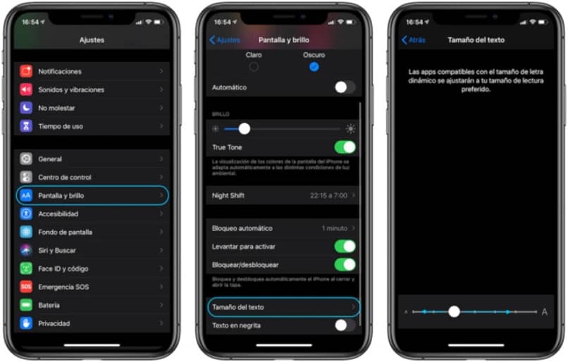 cambia la dimensione del testo su iphone