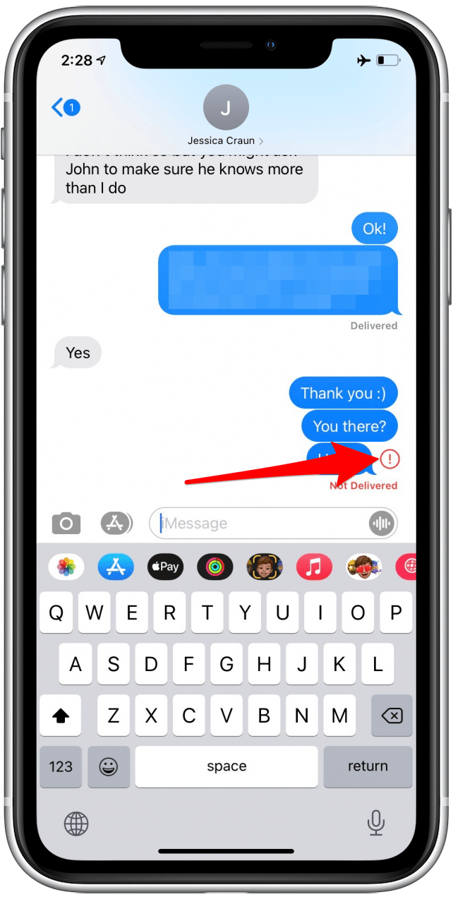 Errore iMessage non consegnato