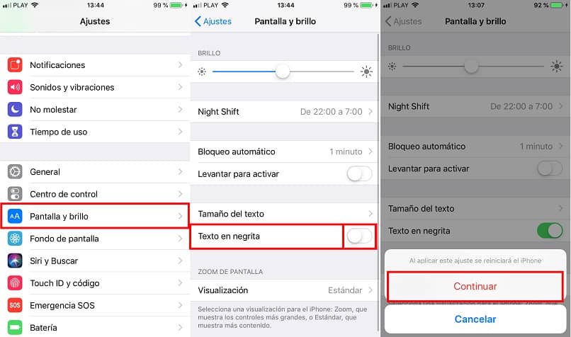 testo in grassetto per iphone