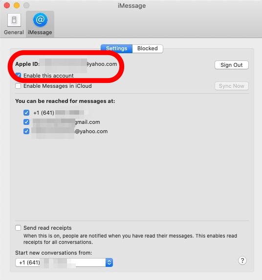 trova il tuo ID Apple in alto