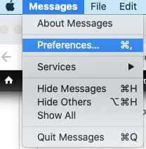 apri il menu dei messaggi e scegli le preferenze